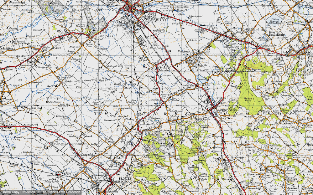 Old Map of Historic Map covering Bushey Leys in 1946