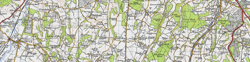Old map of North Leigh in 1947
