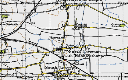 Old map of North Leverton with Habblesthorpe in 1947