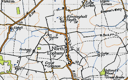 Old map of North Lopham in 1946