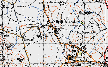 Old map of North Marston in 1946