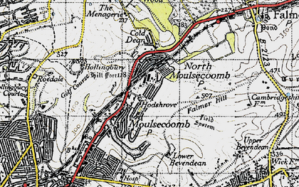 Old map of North Moulsecoomb in 1940