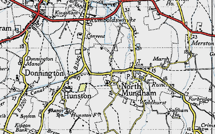Old map of North Mundham in 1945