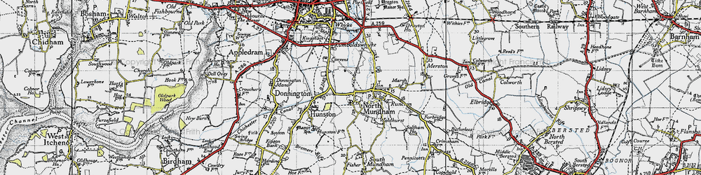 Old map of North Mundham in 1945