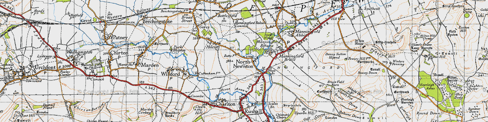Old map of North Newnton in 1940