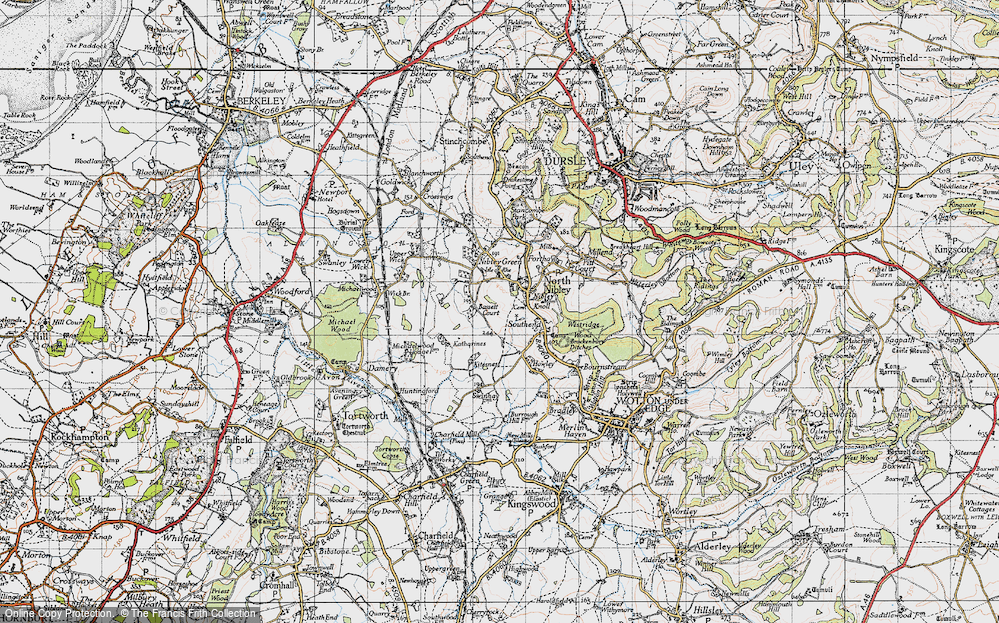 Old Map of Historic Map covering Bassett Court in 1946