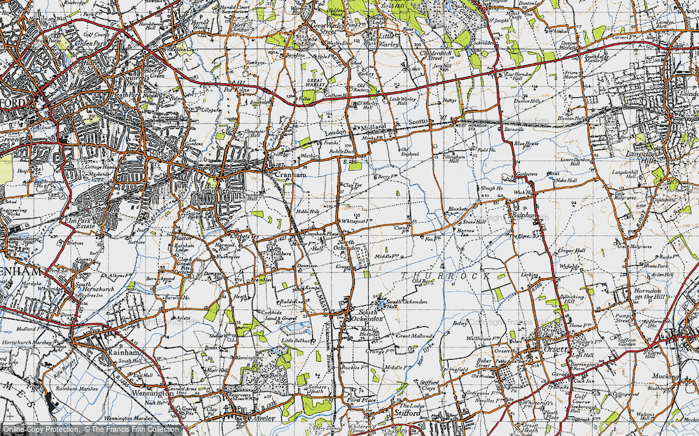 Old Map of North Ockendon, 1946 in 1946