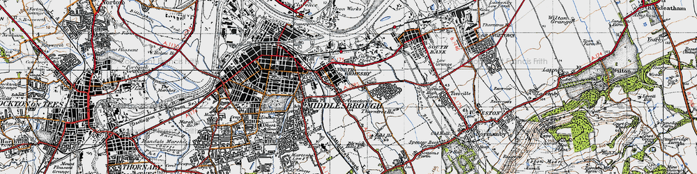 Old map of North Ormesby in 1947