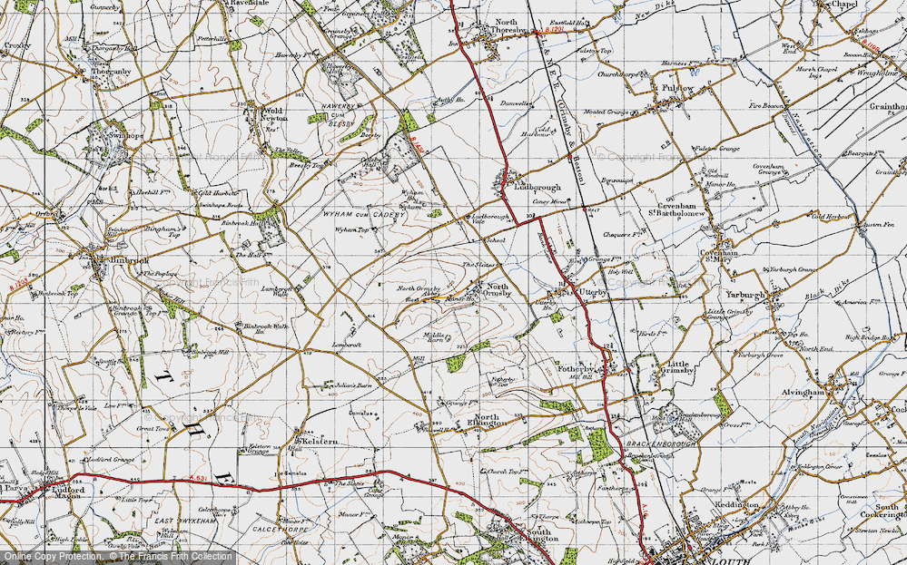 Old Map of Historic Map covering Ludborough Vale in 1946