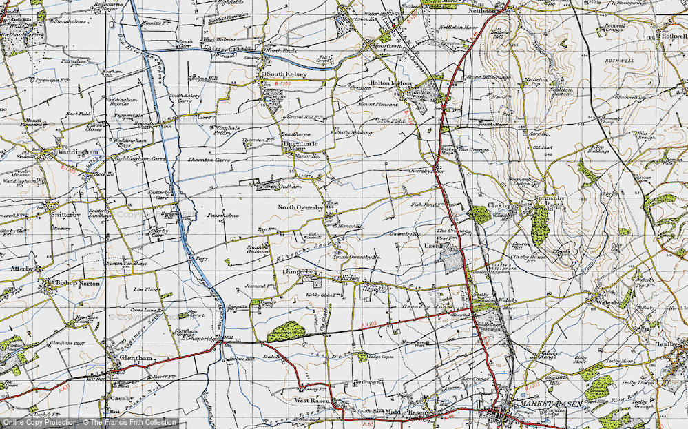 Old Map of North Owersby, 1947 in 1947