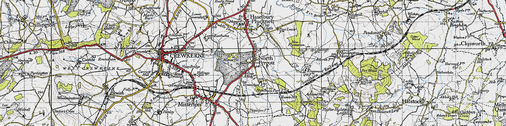 Old map of North Perrott in 1945