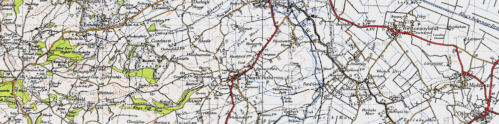 Old map of North Petherton in 1945