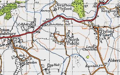 Old map of North Piddle in 1947