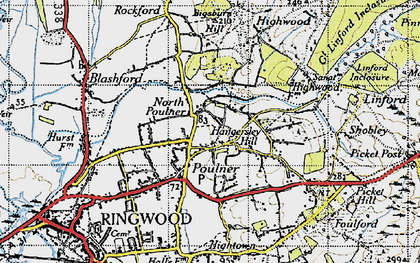 Old map of North Poulner in 1940