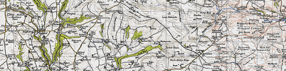 Old map of North Radworthy in 1946