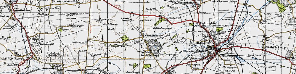 Old map of North Rauceby in 1946