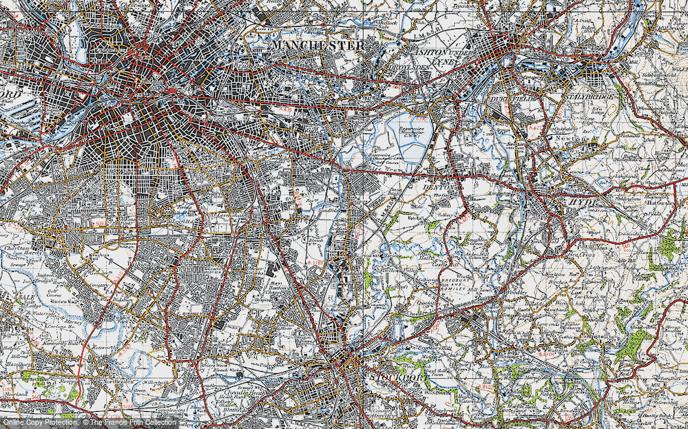 Old Map of North Reddish, 1947 in 1947