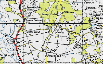 Old map of North Ripley in 1940