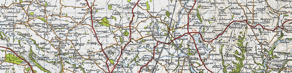 Old map of North Rode in 1947