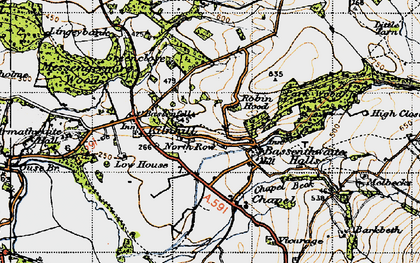 Old map of North Row in 1947