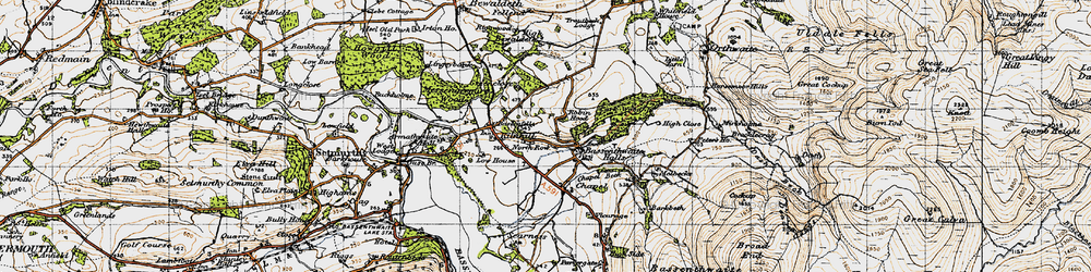 Old map of North Row in 1947
