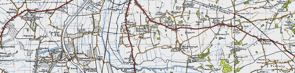 Old map of North Runcton in 1946