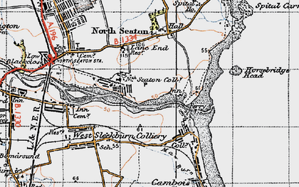 Old map of North Seaton Colliery in 1947