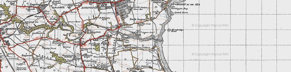 Old map of North Seaton Colliery in 1947