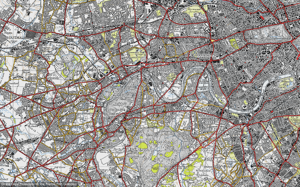 Old Map of North Sheen, 1945 in 1945