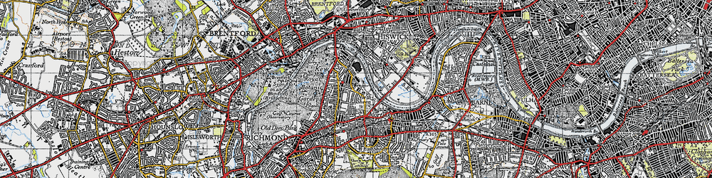 Old map of North Sheen in 1945