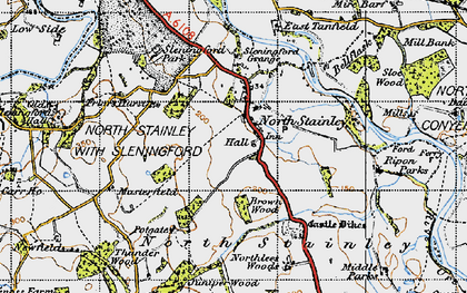 Old map of North Stainley in 1947