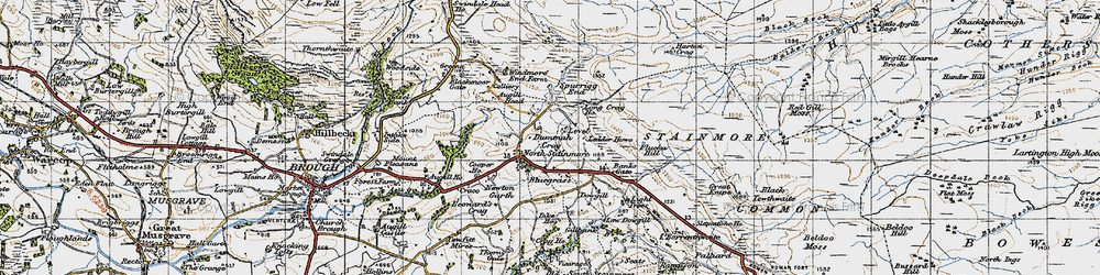 Old map of Leonards Cragg in 1947