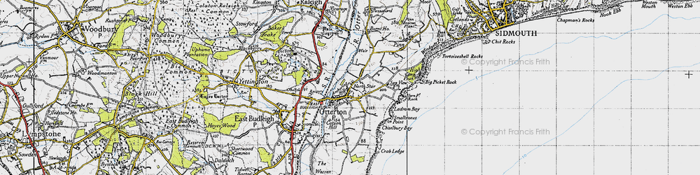 Old map of Anchoring Hill in 1946