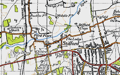 Old map of North Stifford in 1946