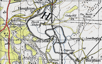 Old map of North Stoke in 1940