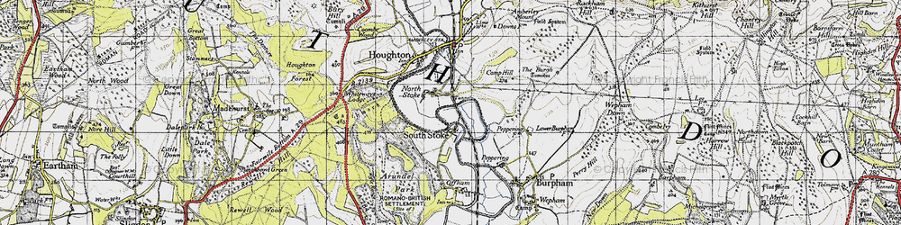 Old map of North Stoke in 1940