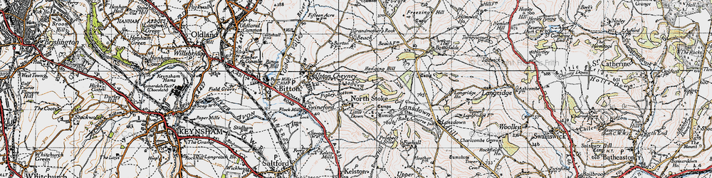 Old map of North Stoke in 1946