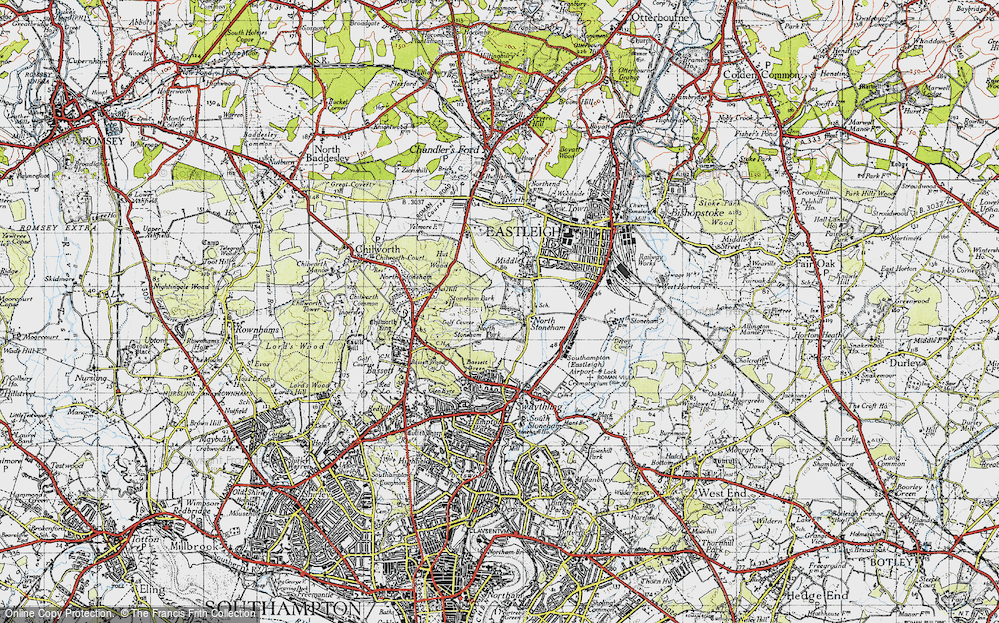 Old Map of North Stoneham, 1945 in 1945