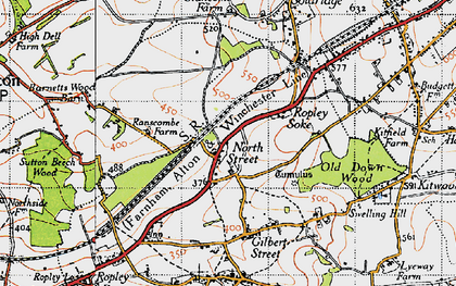 Old map of North Street in 1945