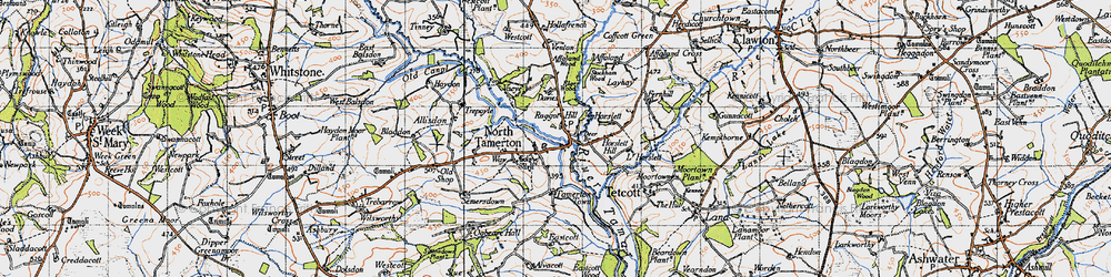 Old map of Affaland Wood in 1946
