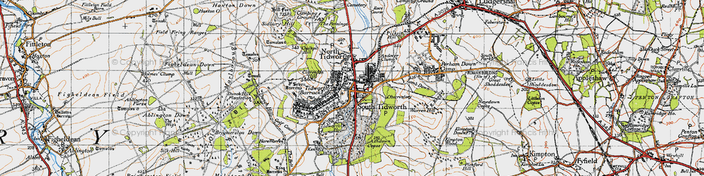 Old map of North Tidworth in 1940
