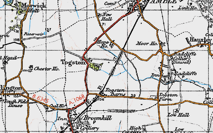 Old map of New Hall in 1947