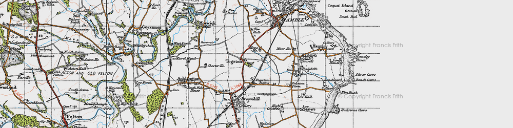 Old map of North Togston in 1947