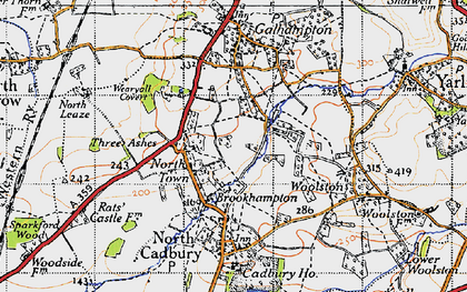 Old map of North Town in 1945
