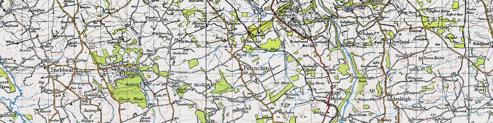 Old map of Ash Barton in 1946