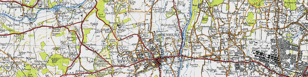 Old map of North Town in 1947