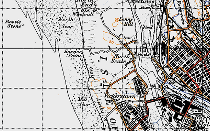 Old map of North Walney in 1947