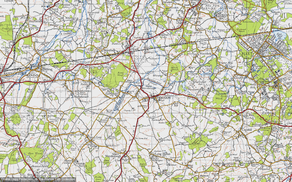 Old Map of North Warnborough, 1940 in 1940
