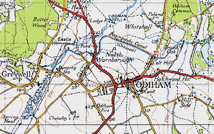 Old map of North Warnborough in 1940