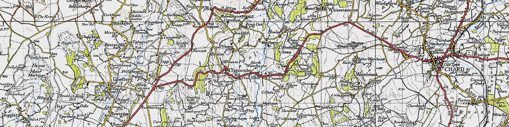 Old map of North Waterhayne in 1946